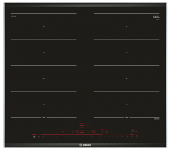 Индукционная варочная панель Bosch PXX675DC1E, цвет панели черный, цвет рамки серебристый